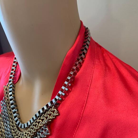 Gold and Silver Statement Necklace - Picture 4 of 5